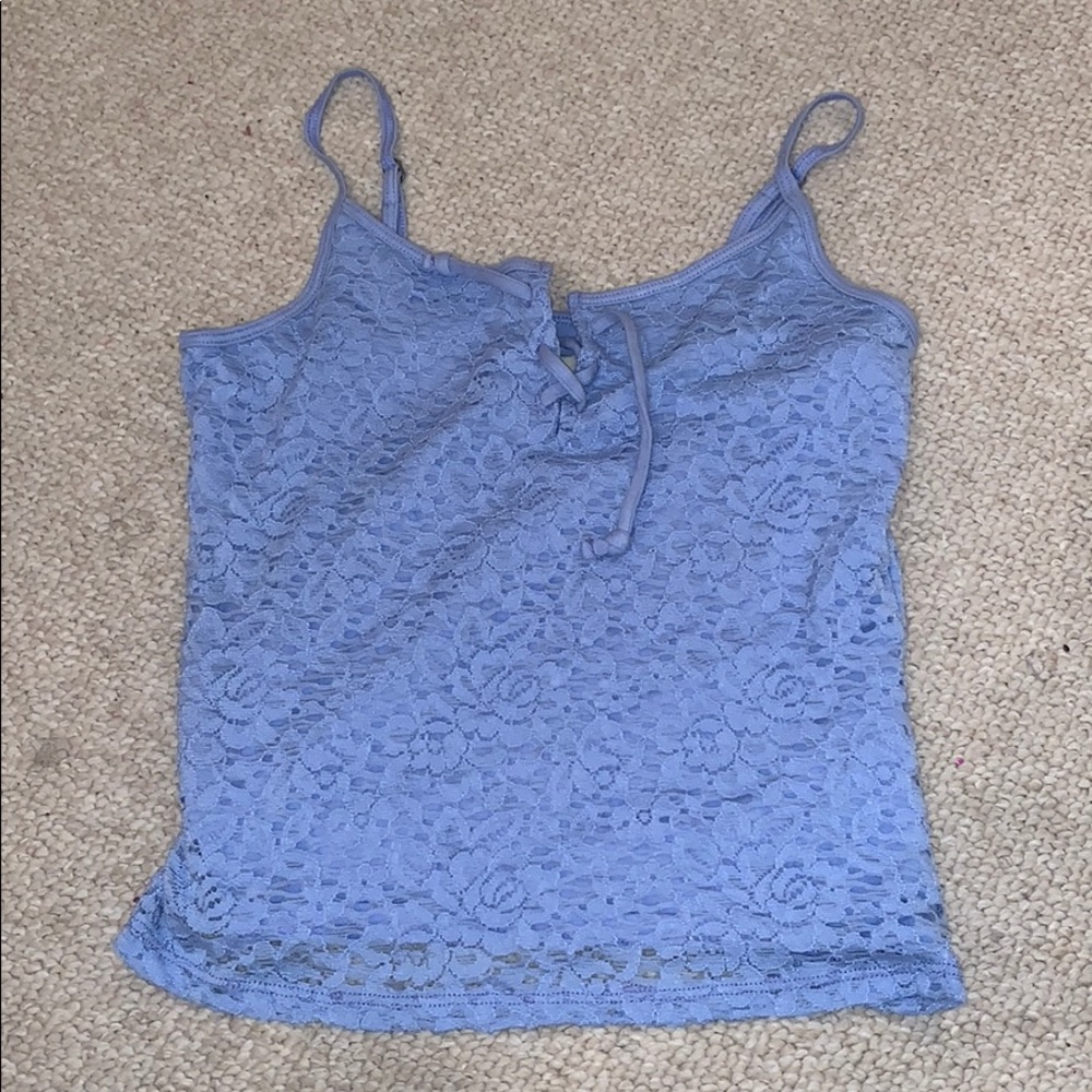 Blue Lace Tank Top